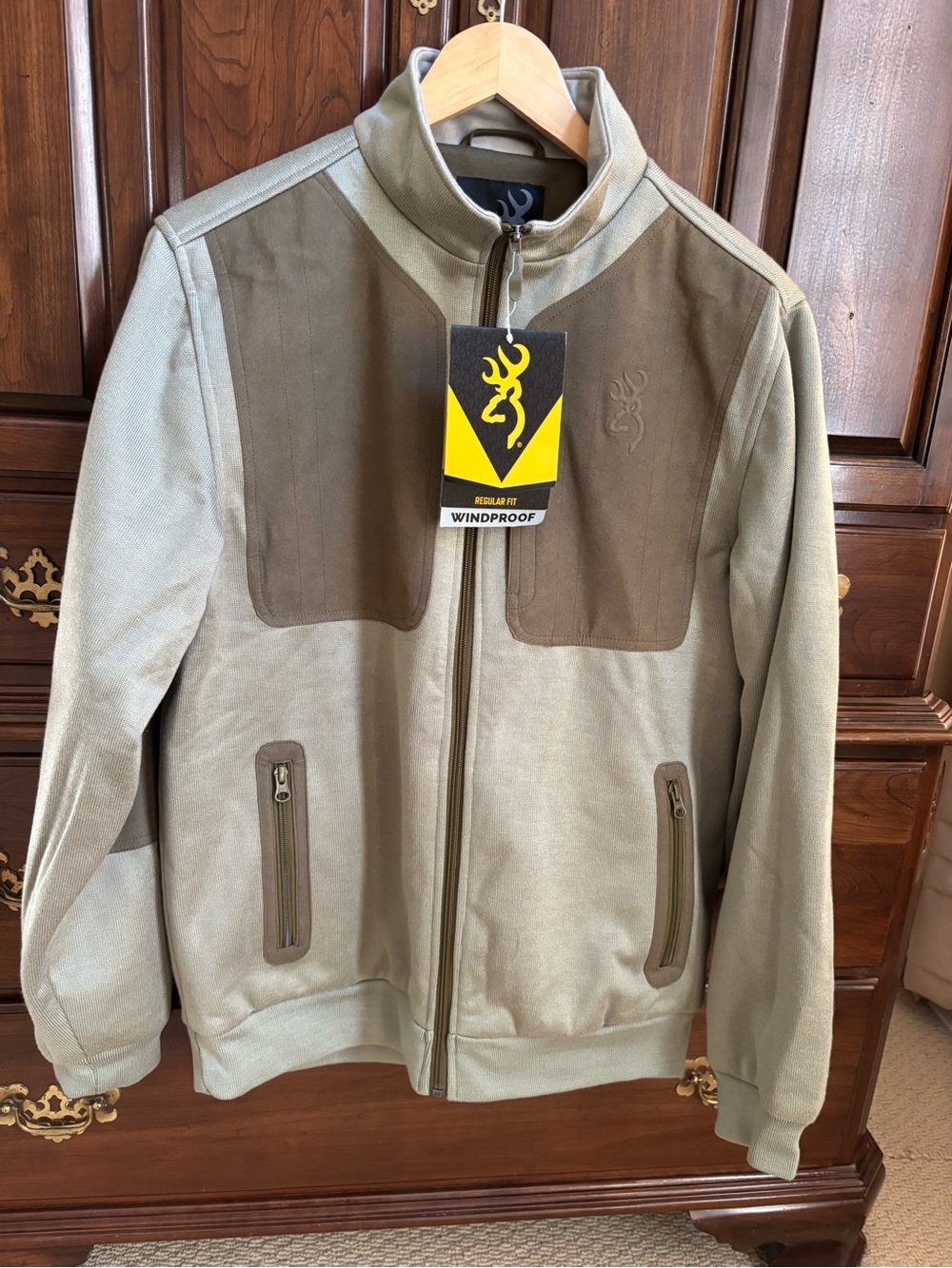 Browning Two-Tone Olive Green and Brown Windproof Jacket